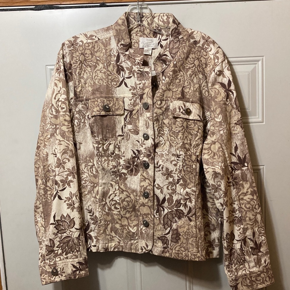 Christopher & Banks Brown Floral Jacket XL